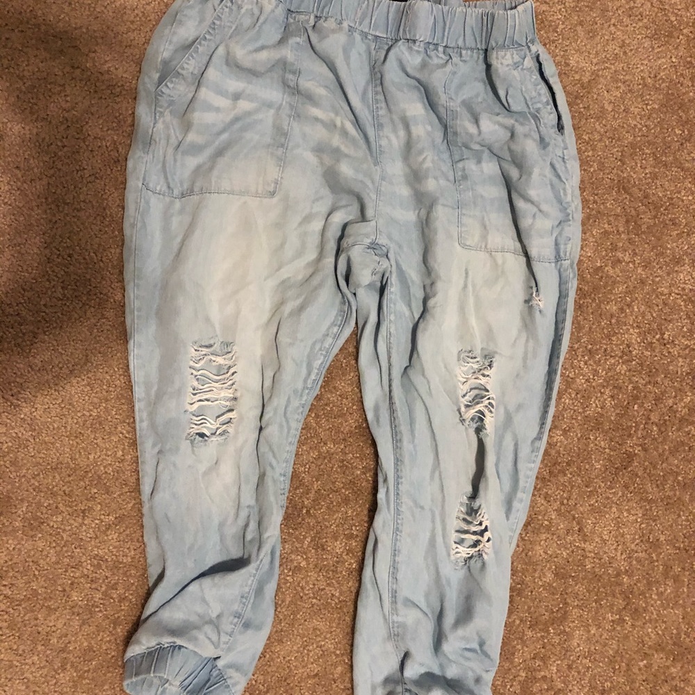 Denim joggers